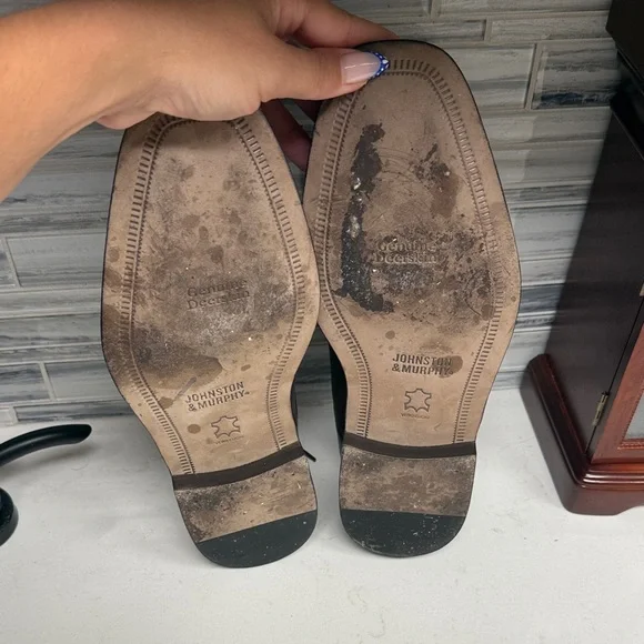 Johnston & Murphy 15 0670 Corbett Cap  Toe Derby Dress Leather Shoes  like NEW - Picture 16 of 16